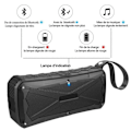 Miniatyrbillede 4 af 4: Bluetooth højttaler - E.F. CONNECTION - Vandtæt model - 12 timers batterilevetid - Eksternt batteri - Sort Svart