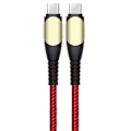 Miniatyrbillede 1 af 4: USB-C til USB-C 60W Hurtig Kabel til iPhone 16 Pro Max, 16 Plus, 16e, iPhone 15 Pro Max - 15 Pro - 15 - Robust Nylon 1M Rød Röd