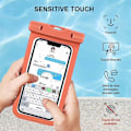 Miniatyrbillede 4 af 6: Vandtæt taske til iPhone 16 Pro 16e 16 Plus 15 Pro 14 Plus 14 Pro 13 12 11 XS XR SE 8 7 6, Vandbeskyttelse IPX8 - Orange Orange