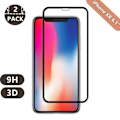 Miniatyrbild 1 av 4: Härdat glas - iPhone XR - 2Pack - Svart - 3D Full täckning - 9H hårdhet Svart