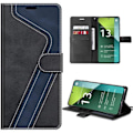 Miniatyrbillede 1 af 4: Etui til Xiaomi Redmi Note 13 Pro 5G (ikke til 4G), Blødt stødsikkert PU-lædercover - Sort - Marineblå