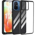 Coque Antichock - E.F.Connection - för Xiaomi Redmi 12C - Silikon - Transparent - 2 Härdat Glas Transparent