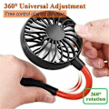 Miniatyrbild 3 av 4: USB uppladdningsbar nackbandsfläkt - BK - Liten bärbar halsfläkt - Svart - 45 dB - Three-V Wind