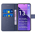 Miniatyrbild 3 av 4: Skyddsskal - Xiaomi - Redmi Note 13 Pro+ 5G - Stötsäker - PU-läder - Justerbart stativ marinblå