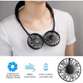 Miniatyrbillede 2 af 4: BAGZY USB Fan Mini Quiet Fans Bærbar Genopladelig Fan Wind Dobbelthoved 3 Speed Justerbara med LED L