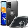 Siliconetui - E.F.CONNECTION - För Xiaomi Redmi Note 11/11S - Stötskyddande - Transparent - Svart Ringstöd Transparent