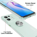 Miniatyrbillede 4 af 4: Taske til OPPO Reno 8 Pro 5G med 360 graders roterende ringholder Transparent