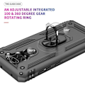 Miniatyrbillede 4 af 4: Etui til Redmi Note 9 (6,53") Metalstøttering Silikonekantforstærket beskyttelse Sort Svart
