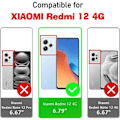 Miniatyrbild 4 av 4: Fodral till Xiaomi Redmi 12 5G-4G - Stötsäkert Fullt skydd Transparent Anti-Scratch (ej för Redmi Note 12)