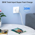 Miniatyrbillede 2 af 4: Hurtianslader 30W - E.F.CONNECTION - 2 USB-C og USB-A porte - PD 20W - QC 3.0 - Hvid Vit
