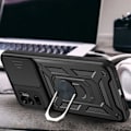 Miniatyrbillede 2 af 4: Pakke med 2 hærdet glas + etui til Redmi Note 10 5G (6,5") sort forstærket kant bagring Army Style stødsikker hård Svart