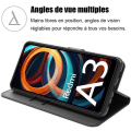 Miniatyrbillede 2 af 4: Etui til Xiaomi Redmi A3, sort, etui med lædereffekt og TPU-interiør med kortholder og støtte, stødsikker beskyttelse Svart