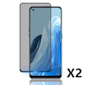 Miniatyrbillede 1 af 4: [2 styk] Anti-spion hærdet glas til OPPO Reno 7 - E.F. CONNECTION - Skærmbeskytter - Sort Svart