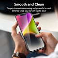 Miniatyrbillede 3 af 4: [2 styk] Fuldt sort hærdet glas til iPhone 14 (6,1") 9H Transparent med svart kant