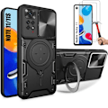 Miniatyrbillede 1 af 2: 2 hærdede briller + etui til Xiaomi Redmi Note 11-11S Sort anti-ridseforstærket kameracover-støttering Svart