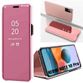 Miniatyrbild 1 av 4: Fodral för Redmi Note 10Pro 4G (6,67") spegeleffekt Genomskinligt fönster Förstärkt skydd Rosa rosa