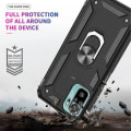 Miniatyrbild 2 av 4: Fodral för Redmi Note 10S (6,49") + 2 härdade glasögon. Fodral Ring Support Skydd Tjock förstärkt kant Silikon Stötsäker svart Svart
