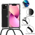 Miniatyrbillede 3 af 4: Telefoncase - iPhone - 13 Mini - Fleksibel - Stødabsorberende - Gennemsigtig Mørkeblå Transparent-marinblå