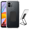 Miniatyrbild 1 av 4: Fodral för Xiaomi Redmi A2+-A2 Plus Skydd Förstärkta hörn Transparent TPU med vikbart svart stativ