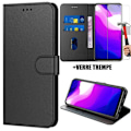 Miniatyrbillede 1 af 4: Etui til Xiaomi Mi10 Lite (6,57") Pakke 2 hærdede briller i praktisk tegnebogsform Magnetisk klap, sort Svart
