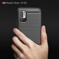 Miniatyrbillede 2 af 4: Beskyttelsescover til Redmi Note 10 5G - E.F.CONNECTION - Klassisk Stålstribet Mønster - Sort - Tempereret Glas Svart