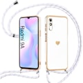 Miniatyrbillede 1 af 4: Nøglesnor til Xiaomi Redmi 9A hjertemønster Stødsikker anti-ridse blød silikone hvid