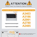 Miniatyrbillede 2 af 6: Coque til MacBook Pro 16 Tommer M4 M3 M2 M1 Pro/Max 2024 2023 2021, Hårdt Beskyttelse Mat Sort Translucent Svart