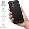 Miniatyrbillede 3 af 4: Taske til Redmi 9T (6,39") sort silikone anti-chok stål med TPU-design forstærket beskyttelse Svart