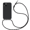 Miniatyrbillede 1 af 4: Beskyttelsescover til iPhone 13 - E.F.CONNECTION - Blød silikone - Sort - Anti-Shock - Universal halsstrop Svart