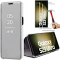Miniatyrbillede 1 af 4: Etui til Samsung S23 Ultra + 2 hærdede briller, etui med spejleffekt Fuld beskyttelse sølv Silver