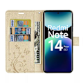 Miniatyrbild 3 av 6: Coque för Xiaomi Redmi Note 14 Pro Plus 5G/Note 14 Pro+ 5G, Antichocksskydd i syntetiskt läder med gyllene fjärilsmönster gyllene