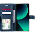 Miniatyrbillede 3 af 4: Coque - Xiaomi - 13T/13T Pro - Mørkeblå - Stødabsorberende - PU-læder - Justerbart Stativ Marinblå