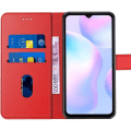 Miniatyrbild 2 av 4: Fodral och 2 härdade glasögon för Xiaomi Redmi A1/A2 - E.F.CONNECTION - Röd - Lädereffekt - Halvstyv - Flexibel Röd