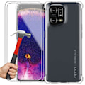 Miniatyrbillede 1 af 4: Paketui til OPPO Find X5 og 2 hærdede briller, beskyttelse 4 silikoneforstærkede hjørner