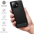 Miniatyrbillede 3 af 4: Beskyttelsesetui til Xiaomi Mi 11 (6,81") - E.F. CONNECTION - Silikone designfunktioner - Anti-Shock - Sort Svart