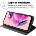 Miniatyrbillede 2 af 4: Coque - Xiaomi - Redmi Note 12S - Stødabsorberende - PU Læder - Kortholder - 2 Hærdede Glas Svart