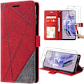 Miniatyrbillede 1 af 4: Cover til Xiaomi Redmi Note 12 Pro Plus 5G - Rød - Retro Lædeeffekt - Stødabsorberende - 2 Tempered Glass Röd