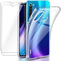 Miniatyrbillede 1 af 4: Coque til Redmi Note 8 - Xiaomi - Blødt TPU-silikone - Transparent - 2 hærdede glas - Skærmbeskyttelse Transparent