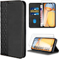 Miniatyrbillede 1 af 4: Coque - E.F.Connection - til Xiaomi Redmi 13C i Sort PU Læder - med 2 Tempered Glas Svart