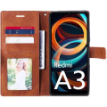Miniatyrbillede 3 af 4: Cover til Xiaomi Redmi A3 - MÆRKE - Retro Lædereffekt - Kortholder - Støtte - Stødabsorberende Beskyttelse kastanj