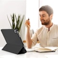 Miniatyrbillede 5 af 6: Coque + Tempered Glass til iPad 10,2 Tommer (2019/2020/2021) Slim Anti-Ridse Beskyttelse med Stativfunktion - Sort Svart