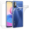 Miniatyrbillede 1 af 4: Etui til Xiaomi Redmi Note 10 5G - Gennemsigtig - Blødt - Skærmbeskytter af hærdet glas - Pakke med 3 Transparent