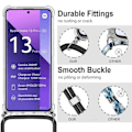 Miniatyrbild 3 av 4: Fodral till Xiaomi Redmi Note 13 Pro+ 5G - Note 13 Pro Plus 5G, mjukt förstärkt skydd + justerbar axelrem turkos