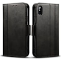 Miniatyrbillede 1 af 4: Flip-etui + hærdet glas til iPhone XS Max (6,5"), Premium 360° fuld beskyttelse - sort Svart