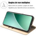 Miniatyrbillede 2 af 6: Coque + 2 Tårede Glas til Xiaomi 15 Pro, Stød- og Ridsefrit Beskyttelse i Syntetisk Læder - Gylden gyllene