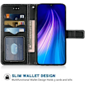 Miniatyrbillede 2 af 4: Beskyttelsesetui til Redmi Note 8 - E.F.CONNECTION - Læderlook Sort - Stødabsorberende Svart