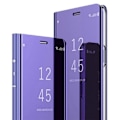 Miniatyrbild 1 av 4: Huawei P30 Lite Fodral, Spegel Smart Clear View Slim Läder med Anti-Scratch Stand för Huawei P30 Lite, Lila