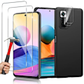 Miniatyrbillede 1 af 4: Sort TPU etui til Redmi Note 10 Pro - E.F. CONNECTION - Blødt - Silikone + Hærdet glas Svart, klar