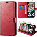 Miniatyrbild 1 av 4: Coque för Xiaomi Redmi A3 - E.F.Connection - Röd - Antichock Läder Effekt - 2 Härdat Glas - Justerbart Stöd Röd