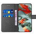 Miniatyrbild 3 av 4: Heltäckande fodral till Google Pixel 9 Pro XL - Skydd Stötsäker syntetiskt läderklaff Svart